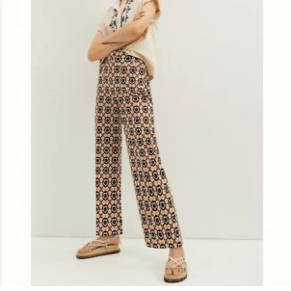 Anthropologie Maeve The Colette Cropped Wide Leg Floral Pants Size 29